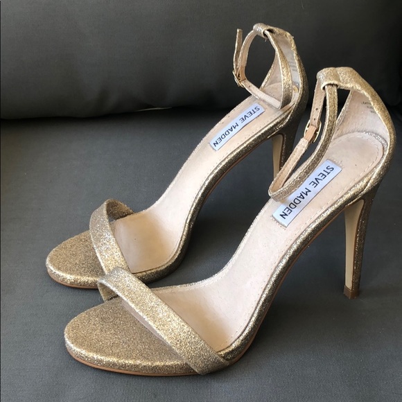 (Sold) Steve Madden Stecy Sandal Gold Glitter - Picture 4 of 8